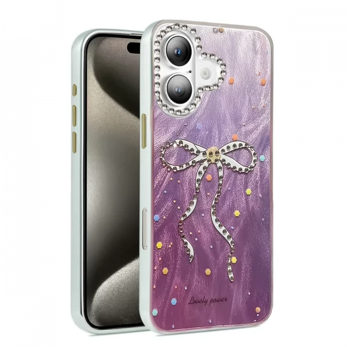 Newface Apple iPhone 16 Plus Kılıf Blade Aynalı Desenli Kapak - Desen 1