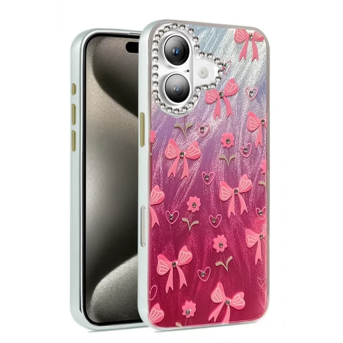 Newface Apple iPhone 16 Plus Kılıf Blade Aynalı Desenli Kapak - Desen 3