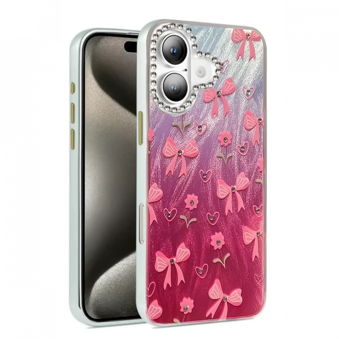 Newface Apple iPhone 16 Plus Kılıf Blade Aynalı Desenli Kapak - Desen 3