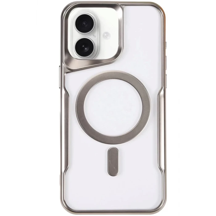Newface Apple iPhone 16 Plus Kılıf Boyi Magsafe Silikon Kapak - Gümüş