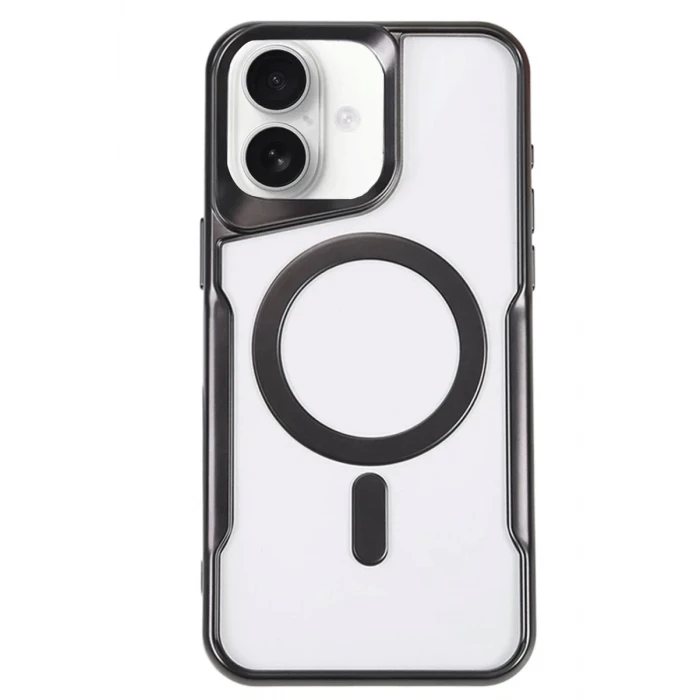 Newface Apple iPhone 16 Plus Kılıf Boyi Magsafe Silikon Kapak - Siyah