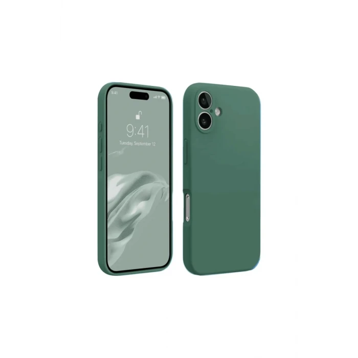 Newface Apple iPhone 16 Plus Kılıf First Silikon - Koyu Yeşil