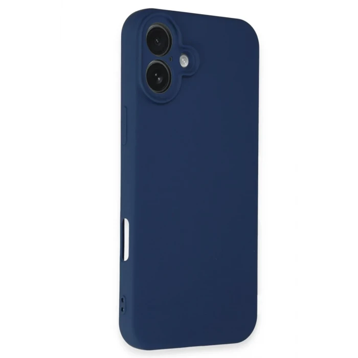 Newface Apple iPhone 16 Plus Kılıf Nano içi Kadife Silikon - Lacivert