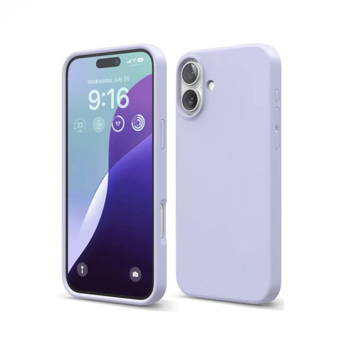 Newface Apple iPhone 16 Plus Kılıf Nano içi Kadife Silikon - Lila