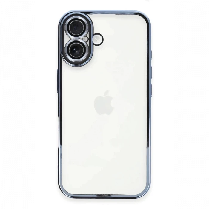 Newface Apple iPhone 16 Plus Kılıf Razer Lensli Silikon - Açık Mavi