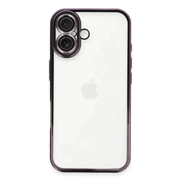 Newface Apple iPhone 16 Plus Kılıf Razer Lensli Silikon - Mor