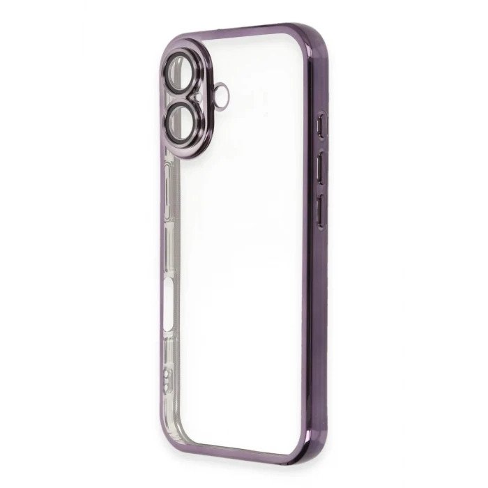 Newface Apple iPhone 16 Plus Kılıf Razer Lensli Silikon - Mor