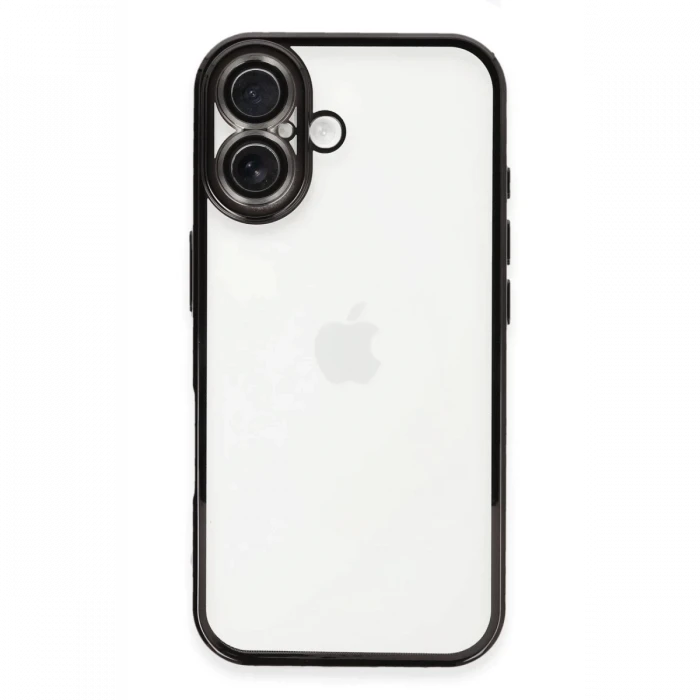 Newface Apple iPhone 16 Plus Kılıf Razer Lensli Silikon - Siyah