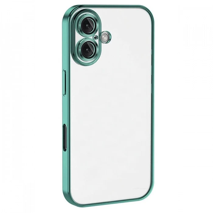 Newface Apple iPhone 16 Plus Kılıf Razer Lensli Silikon - Turkuaz