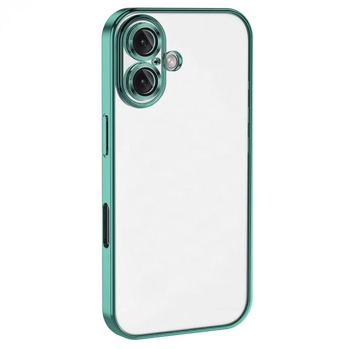 Newface Apple iPhone 16 Plus Kılıf Razer Lensli Silikon - Turkuaz