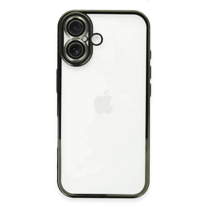 Newface Apple iPhone 16 Plus Kılıf Razer Lensli Silikon - Yeşil