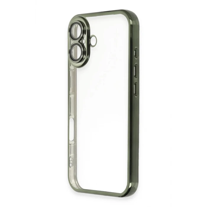 Newface Apple iPhone 16 Plus Kılıf Razer Lensli Silikon - Yeşil