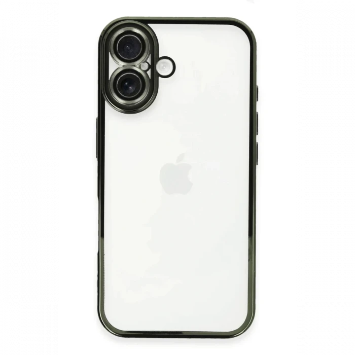 Newface Apple iPhone 16 Plus Kılıf Razer Lensli Silikon - Yeşil