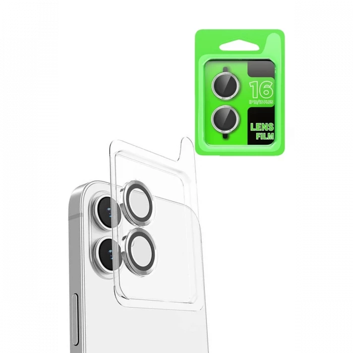 Newface Apple iPhone 16 Plus Raze Metal Kamera Lens - Beyaz