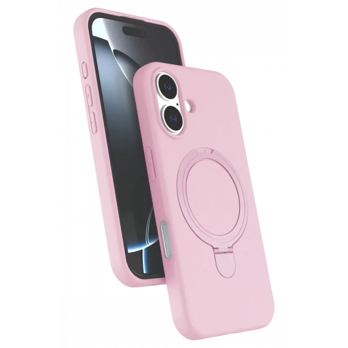 Newface Apple iPhone 16 Plus Regal Magsafe Standlı Kapak - Açık Pembe