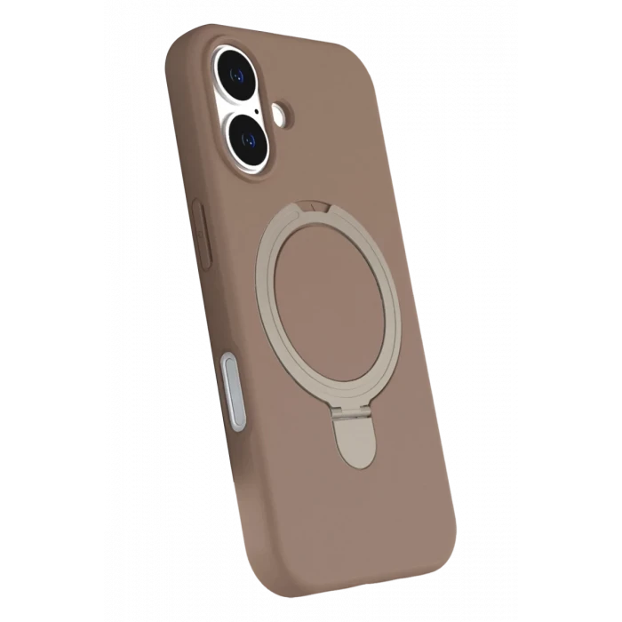 Newface Apple iPhone 16 Plus Regal Magsafe Standlı Kapak - Çöl Titanyum