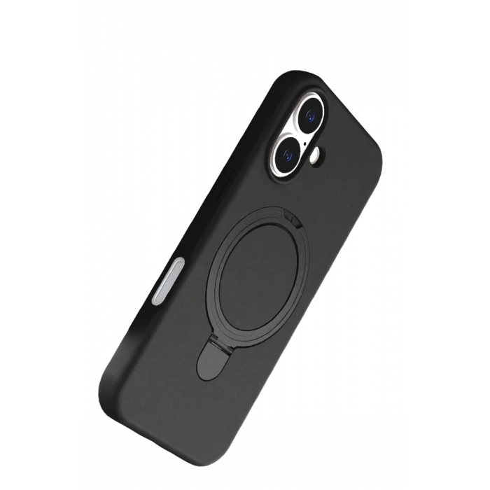 Newface Apple iPhone 16 Plus Regal Magsafe Standlı Kapak - Siyah