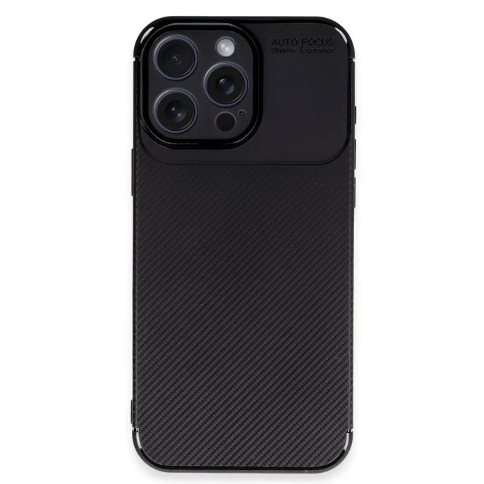 Newface Apple iPhone 16 Pro Kılıf Auto Focus Karbon Kapak - Siyah
