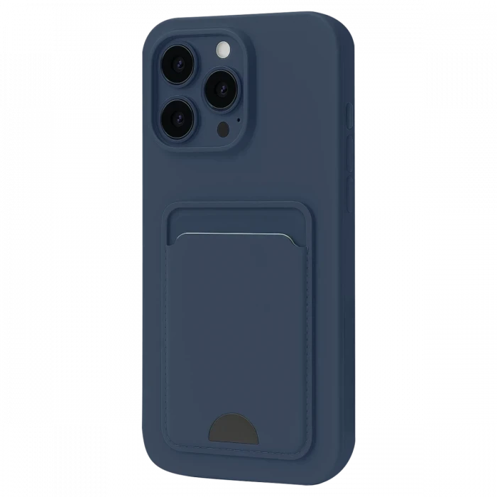Newface Apple iPhone 16 Pro Kılıf Kelvin Kartvizitli Silikon - Lacivert