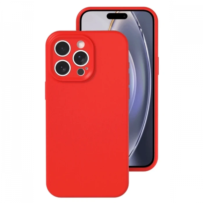 Newface Apple iPhone 16 Pro Kılıf Nano içi Kadife Silikon - Kırmızı