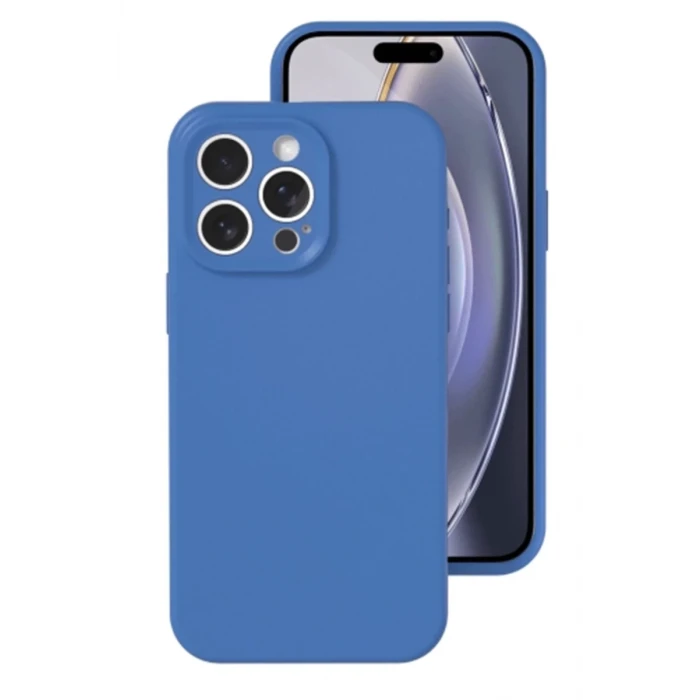 Newface Apple iPhone 16 Pro Kılıf Nano içi Kadife Silikon - Mavi
