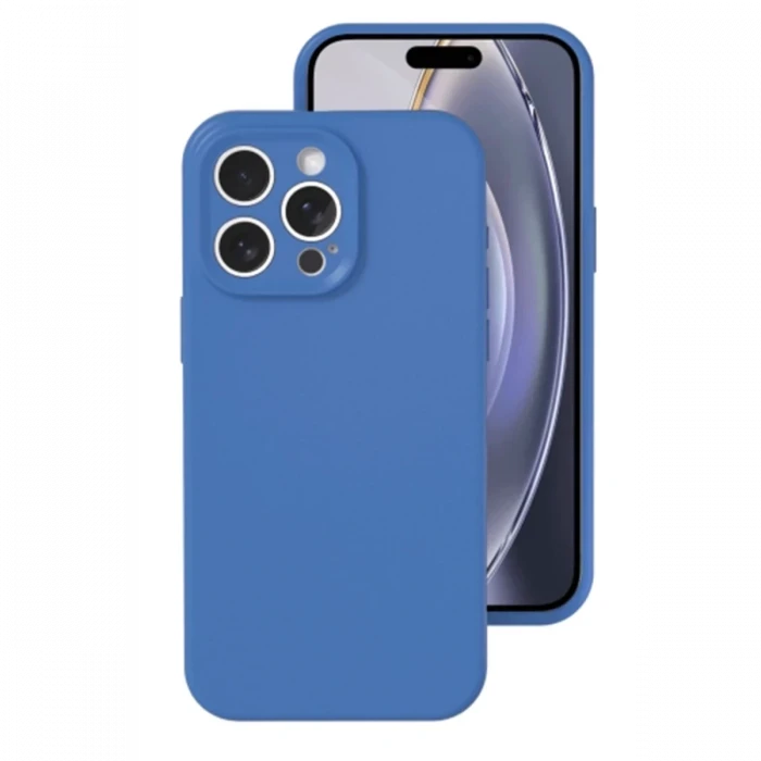 Newface Apple iPhone 16 Pro Kılıf Nano içi Kadife Silikon - Mavi