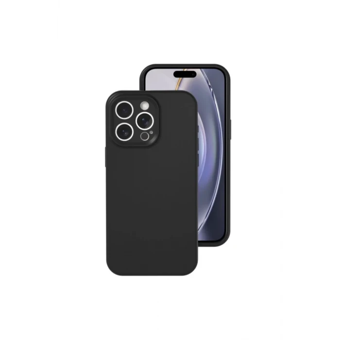 Newface Apple iPhone 16 Pro Kılıf Nano içi Kadife Silikon - Siyah