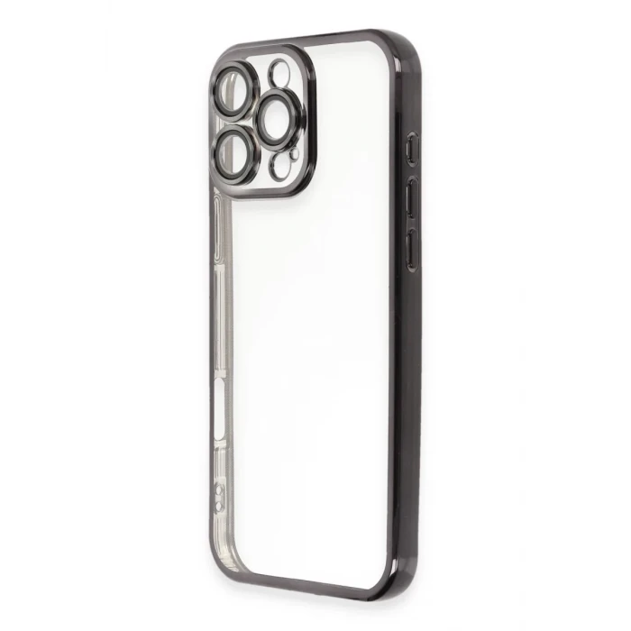 Newface Apple iPhone 16 Pro Kılıf Razer Lensli Silikon - Siyah