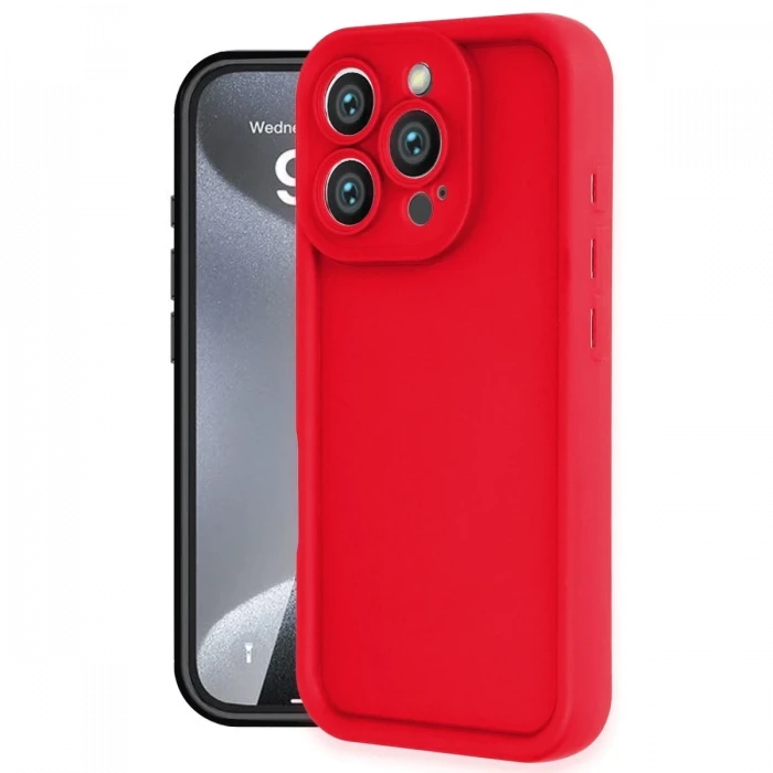 Newface Apple iPhone 16 Pro Kılıf Viera Silikon - Kırmızı