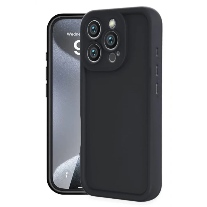 Newface Apple iPhone 16 Pro Kılıf Viera Silikon - Siyah