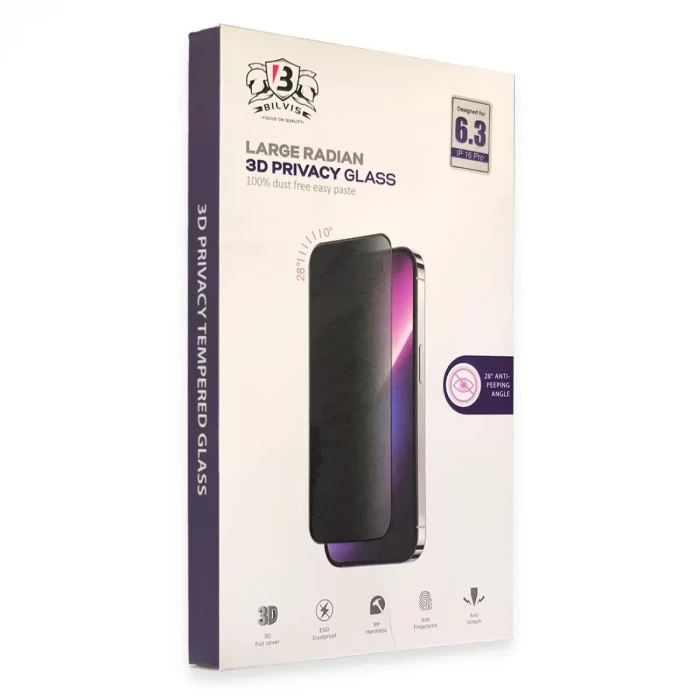 Newface Apple iPhone 16 Pro Max Bilvis 3D Radian Hayalet Cam Ekran Koruyucu
