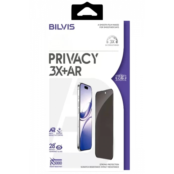 Newface Apple iPhone 16 Pro Max Bilvis 3X AR Hayalet Cam Ekran Koruyucu - Siyah