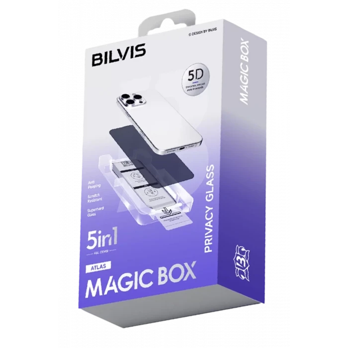Newface Apple iPhone 16 Pro Max Bilvis 5in1 5D Magic Hayalet Cam Ekran Koruyucu - Siyah