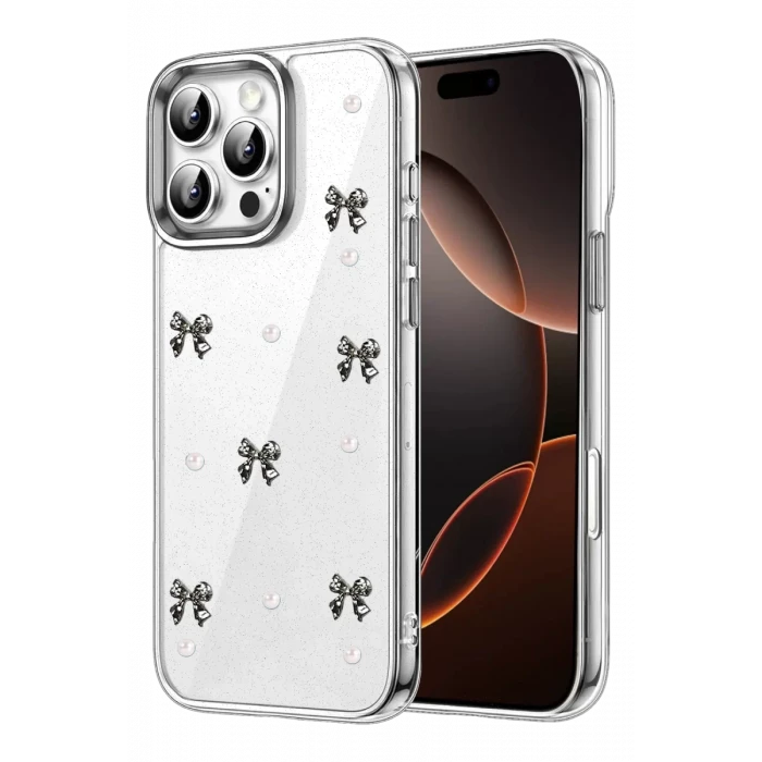 Newface Apple iPhone 16 Pro Max Fiyonk Desenli Kapak - Desen 8