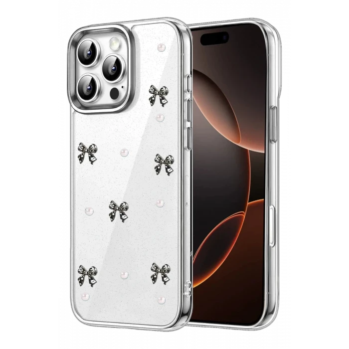Newface Apple iPhone 16 Pro Max Fiyonk Desenli Kapak - Desen 8