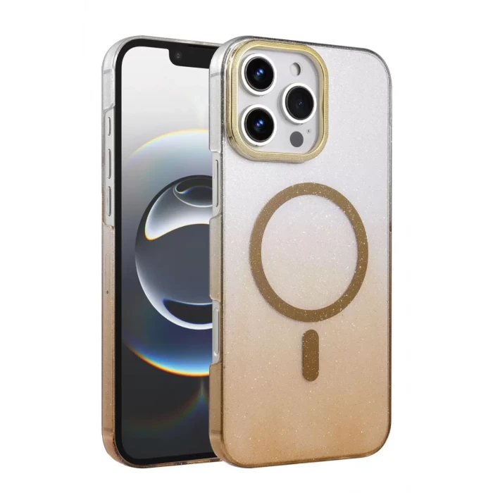 Newface Apple iPhone 16 Pro Max Glossy Magsafe Kapak - Çöl Titanyum