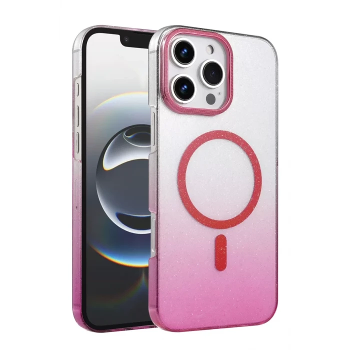 Newface Apple iPhone 16 Pro Max Glossy Magsafe Kapak - Pembe