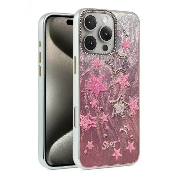 Newface Apple iPhone 16 Pro Max Kılıf Blade Aynalı Desenli Kapak - Desen 7