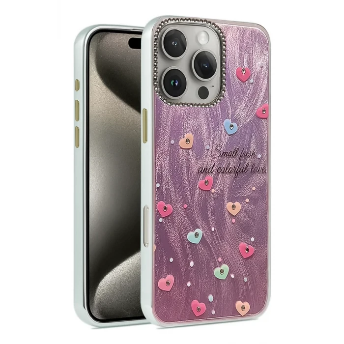Newface Apple iPhone 16 Pro Max Kılıf Blade Aynalı Desenli Kapak - Desen 8