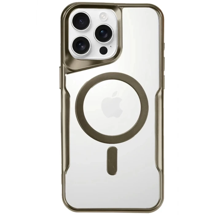 Newface Apple iPhone 16 Pro Max Kılıf Boyi Magsafe Silikon Kapak - Çöl Titanyum
