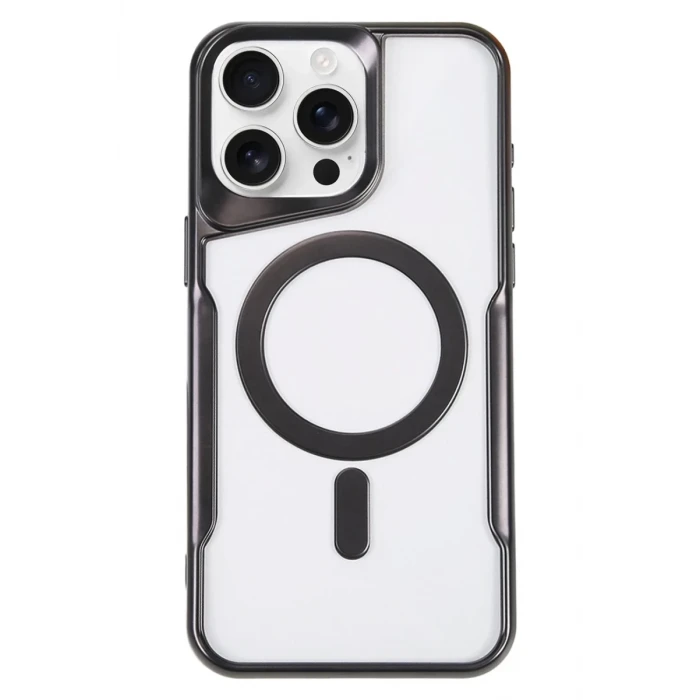 Newface Apple iPhone 16 Pro Max Kılıf Boyi Magsafe Silikon Kapak - Siyah