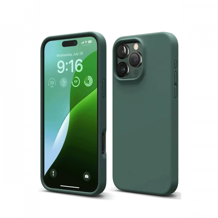 Newface Apple iPhone 16 Pro Max Kılıf First Silikon - Koyu Yeşil