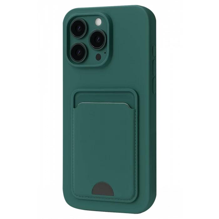 Newface Apple iPhone 16 Pro Max Kılıf Kelvin Kartvizitli Silikon - Koyu Yeşil