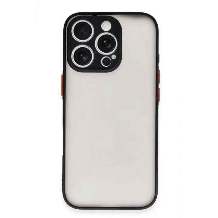 Newface Apple iPhone 16 Pro Max Kılıf Montreal Silikon Kapak - Siyah