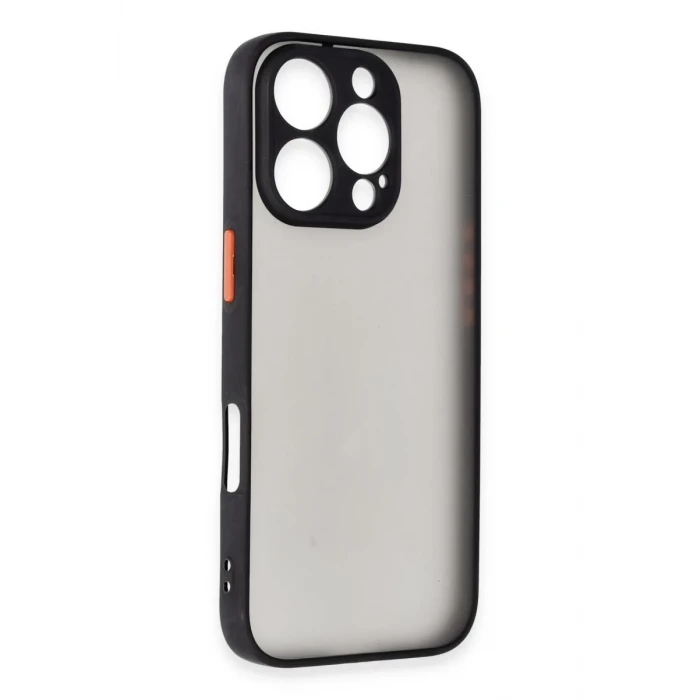 Newface Apple iPhone 16 Pro Max Kılıf Montreal Silikon Kapak - Siyah