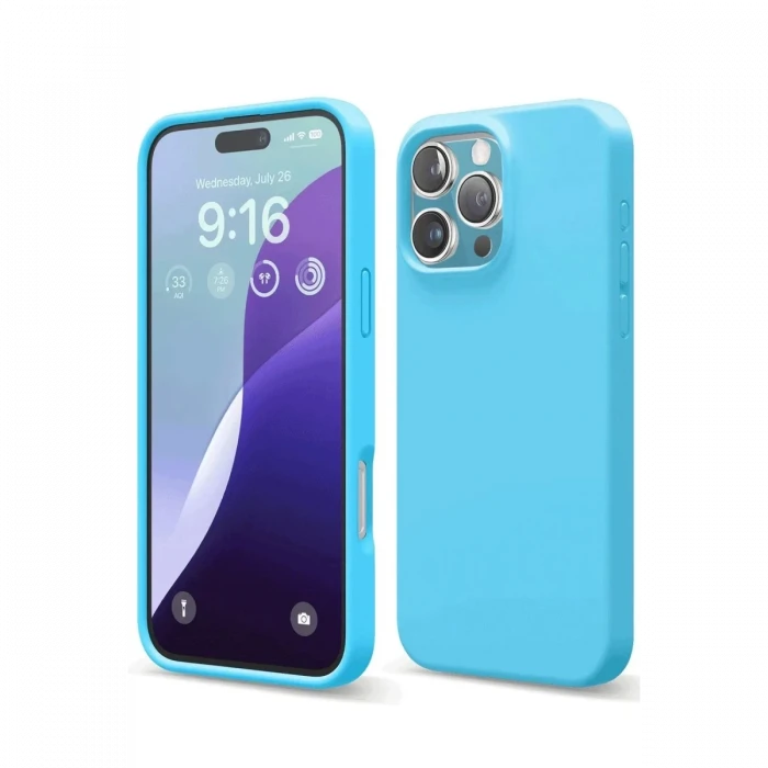 Newface Apple iPhone 16 Pro Max Kılıf Nano içi Kadife Silikon - Mavi