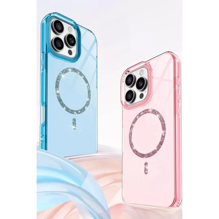 Newface Apple iPhone 16 Pro Max Live Diamond Magsafe Kapak - Siyah
