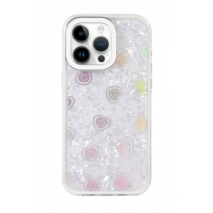 Newface Apple iPhone 16 Pro Max Lumi Desenli Kapak - Beyaz
