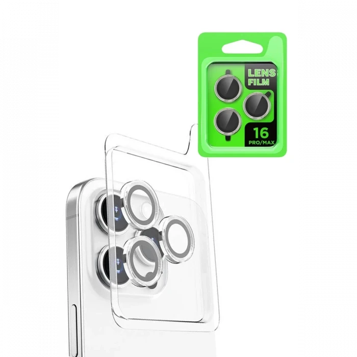 Newface Apple iPhone 16 Pro Max Raze Metal Kamera Lens - Beyaz