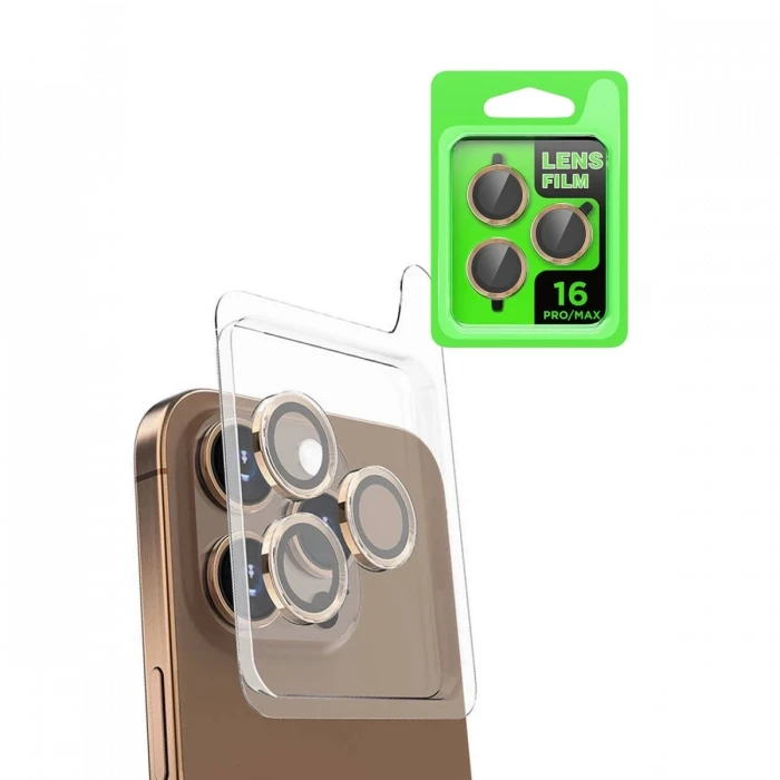 Newface Apple iPhone 16 Pro Max Raze Metal Kamera Lens - Desert